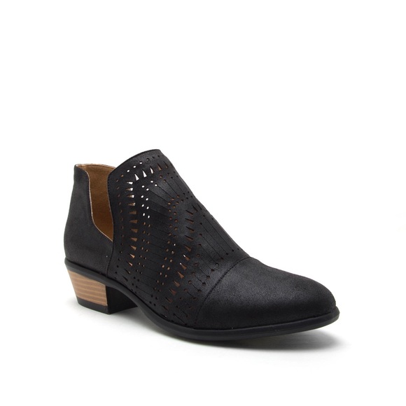 Black Slip-On Ankle Booties - Picture 2 of 3